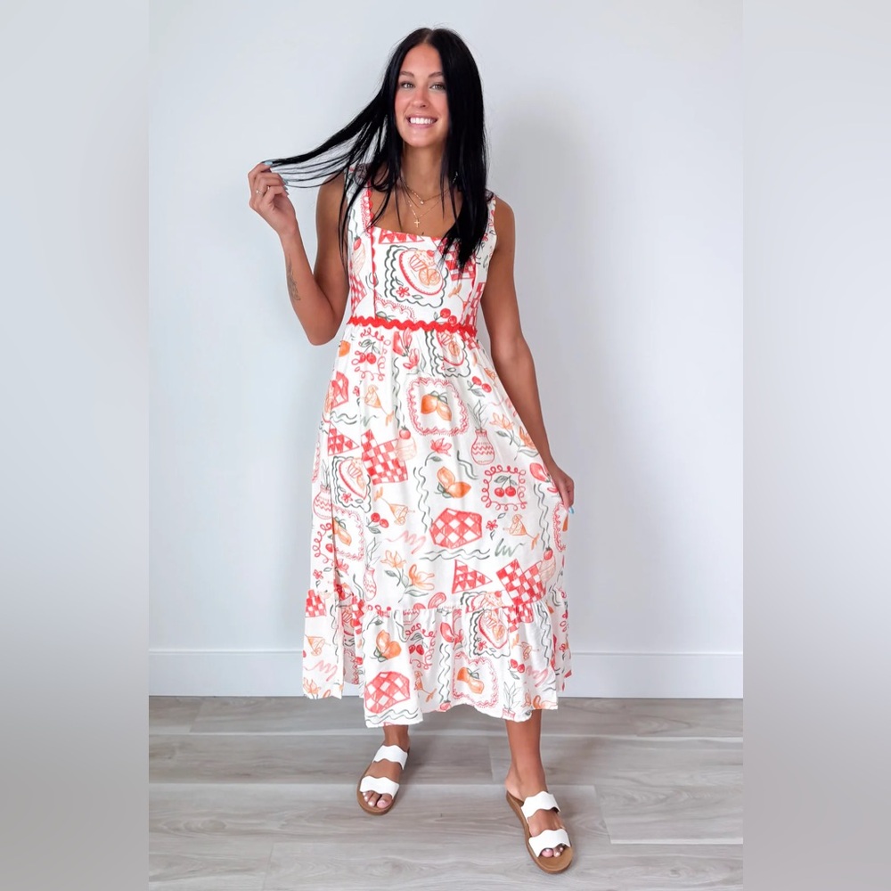 ✨NWT~Altar’d State/Blu Pepper Cherry on Top 🍒 Midi Dress✨ - Picture 13 of 14